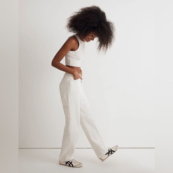 Madewell NWT Petite Low-Slung Straight Jeans Size 27P in Vintage Canvas - Picture 3 of 11